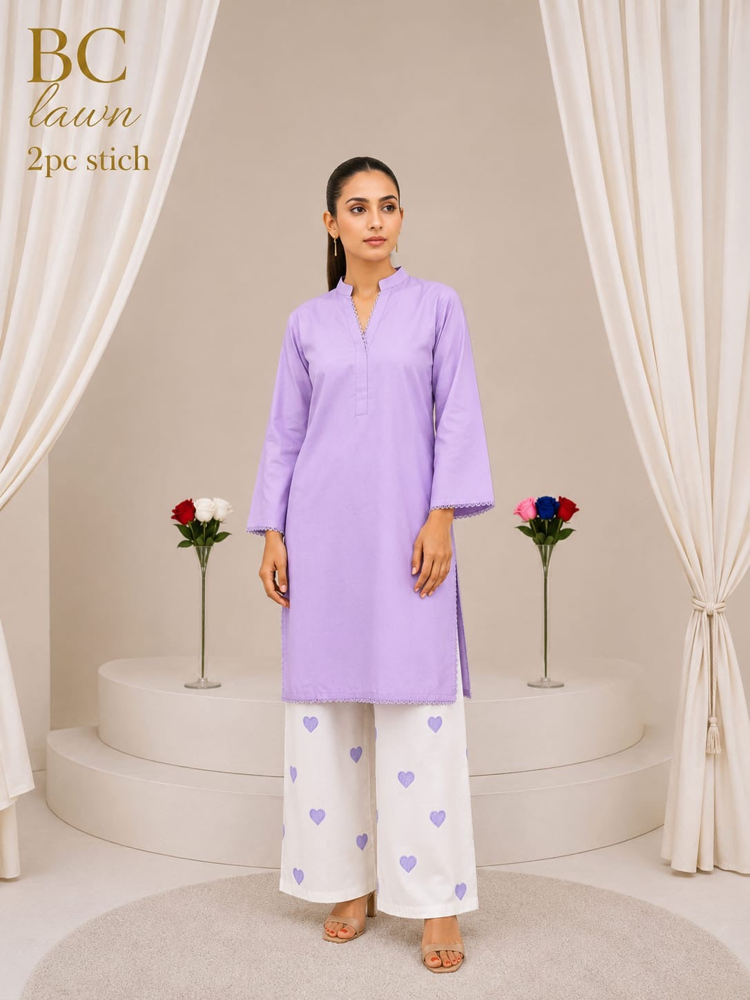 Waniya Noor lawn stitch 2PC